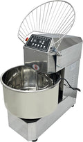50QT Commercial Stand Dough Mixer Double Action Fast and Slow Speed Spiral Electric Flour Mixing Machine for Professional Bread Making Kneading Machine with Speed Time Control 50L 2200W