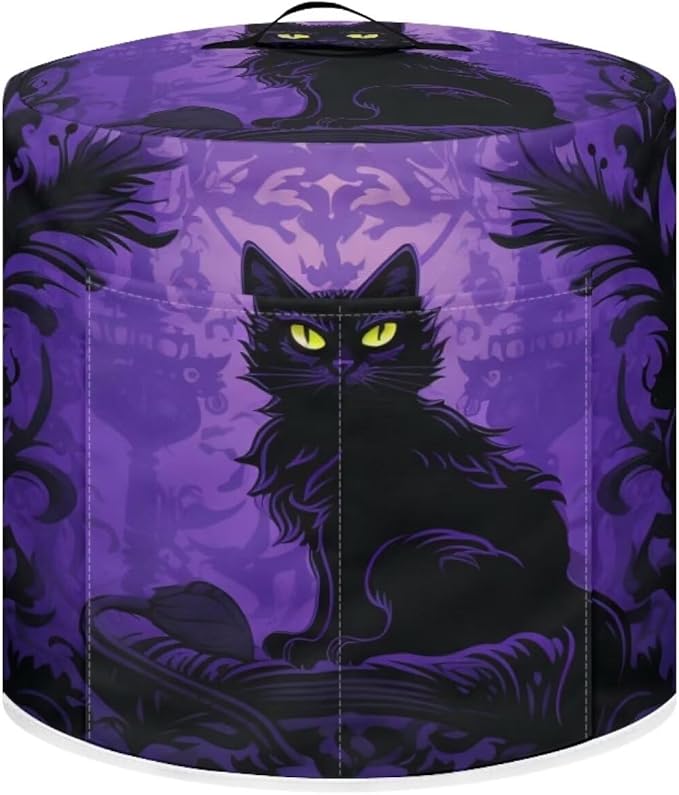 TODIYADDU Halloween Gothic Cat Dust Cover for Electric Pressure Cooker & Air Fryer - Waterproof, Portable, Instant Pot 3 Quart Pressure Cooker Cover - Gifts