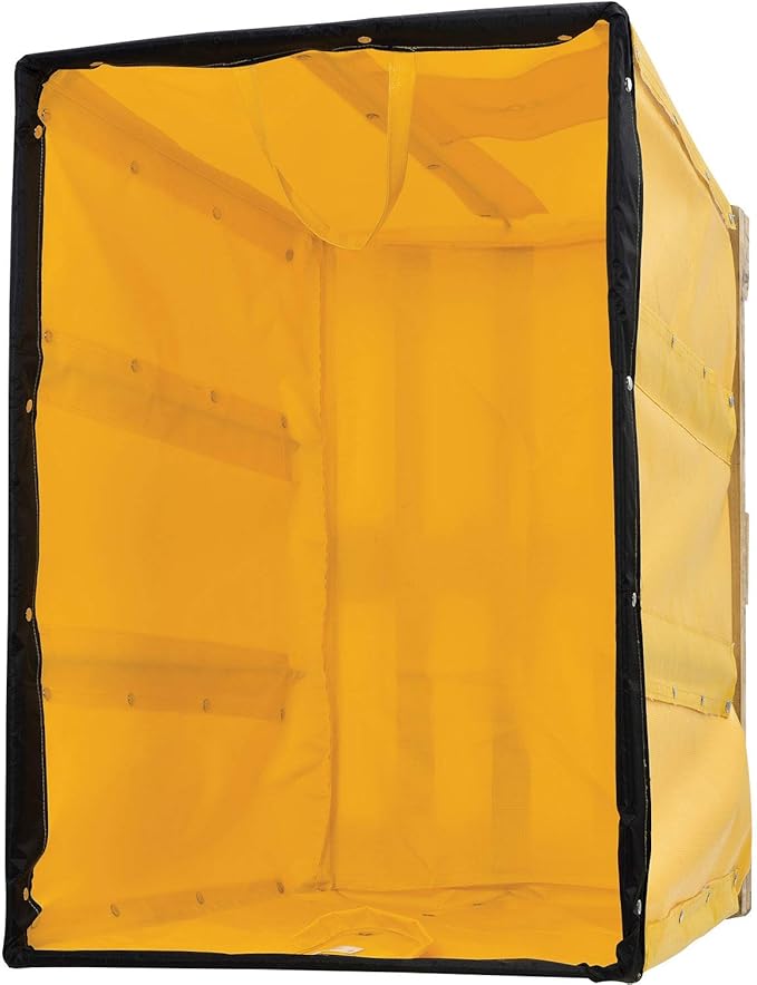 Global Industrial 12 Bushel, Yellow Vinyl Basket Bulk Truck, Unassembled, 36" L x 26" W x 33-1/2"H, Rolling Laundry Cart, Commercial Material Handling Cart with 4" Casters