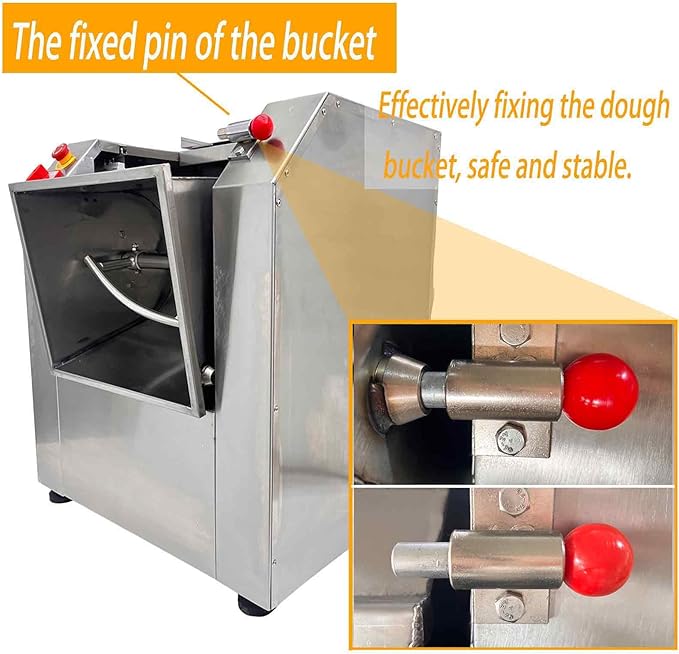 50KG Commercial Electric Dough Mixer,3000W Food Mixer, 110V Heavy-Duty Dough Kneading Machine with Stainless Steel Dough Knife for Bakery, Restaurant