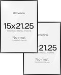 Homeforia 15x21.25 Black Puzzle Frame, High End Metal 15 x 21.25 Picture Frames without Mat, 21.25x15 Thin Black Poster Frame for Wall, 15by21.25 Puzzle Photo Frame, Tempered Glass, Wall Kit, Set of 2