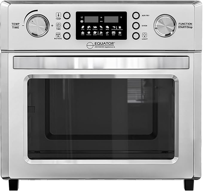 Equator Countertop 5-in-1 Air Fryer Oven + Convection + Pizza + Grill + Dehydrator Stainless Steel | 0.93 cu.ft | 110V | 360° Air Circulation System