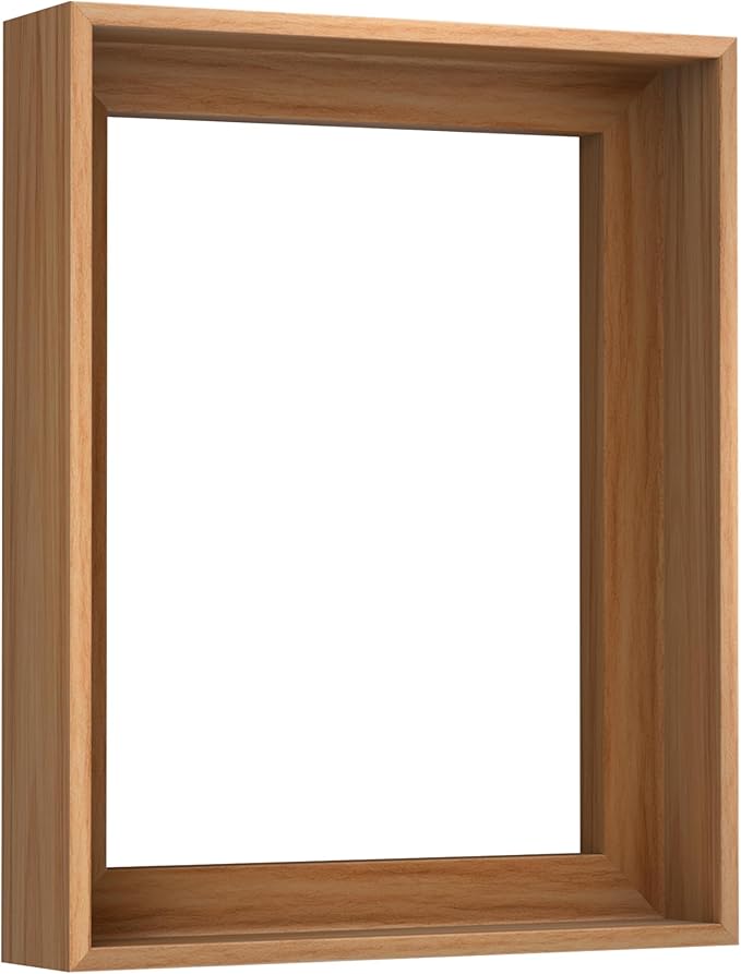 ART Canvas Floater Frame Fits 1”–1.25”Deep Gallery-Wrapped Canvas, Wood-Look Floater Frames for Finished Stretched Canvas Prints, Wall Oil Paintings Artwork for Home Bedroom (Light Oak, 11" x 14")
