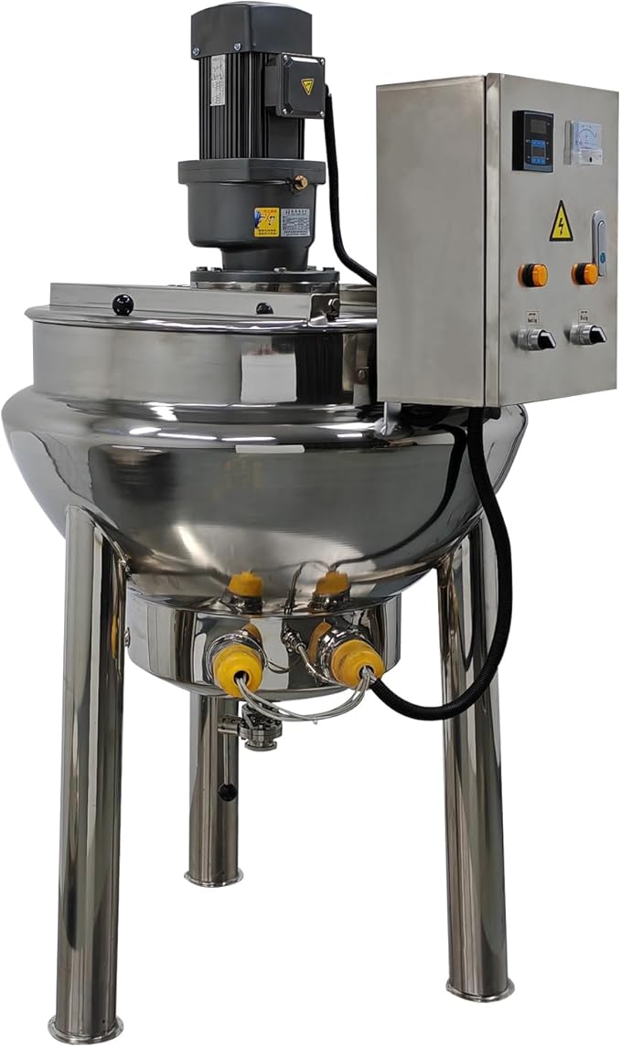 220V 100L Electric Jacketed Kettle - Commercial Heating Cooking Machine for Soup, Beverages, Jams & Sandwiches - High-Efficiency Steam Pot, Food Warmer 26.5 Gallon
