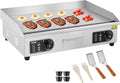 VEVOR Upgraded Commercial Electric Griddle, 2800W Stainless Steel Countertop Flat Top Grill, 26'' Griddle Grill with 2 Shovels and 2 Brushes, 122℉-572 ℉ Adjustable Temp, for Home Restaurant(No Plug)