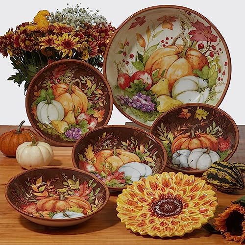 Harvest Blessings Ceramic Rectangular Platter – Ideal for appetizers, desserts, and party favorites, this fall-themed platter adds a cozy harvest touch to every meal and celebration