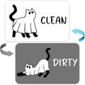 Funny Halloween Cat Cartoon Clean Dirty Dishwasher Magnet, Cute Cat Refrigerator Clean Dirty Sign, Double Sided Reversible Non Scratch Dish Washer Magnet Sign, Halloween Home Kitchen Decor Gift