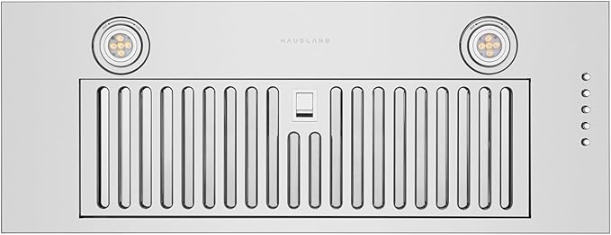 Hauslane Range Hood Insert 30 Inch, Hood Vent for Kitchen | Low Noise Performance, Professional-Grade Baffle Filters, LED Lamps, Stainless Steel Ductless Range Hood, Kitchen Vent Hood 11.25” Deep