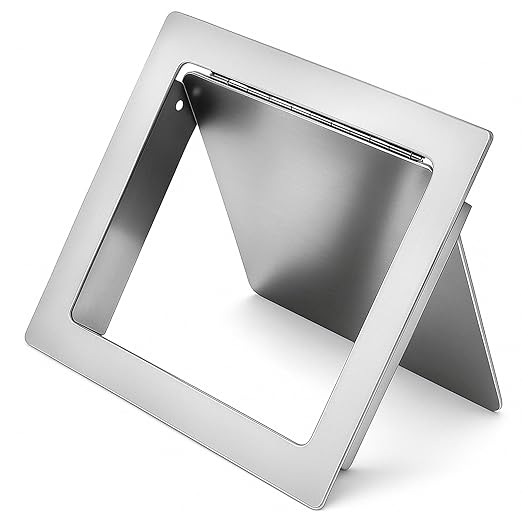 1 Pcs 304 Stainless Steel Trash Chute Lid Replacement, 7" x 9" Side Mounted Trash Chute with Hinged Inward Flip Garbage Bin Lids for Home Bathroom Commercial Cabinet Kitchen (Side-swing Lid)