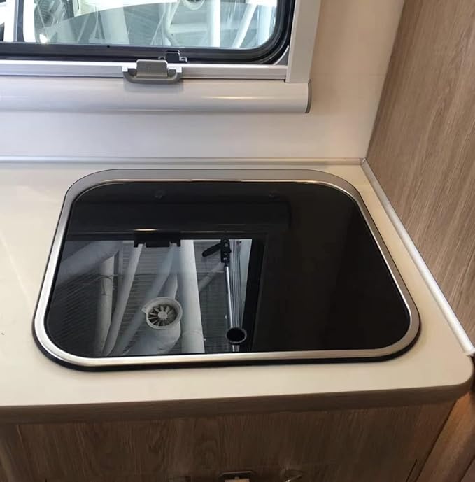 17-Inch Undermount RV Bar Kitchen Sink Workstation Single Bowl Stainless Steel Hand Wash Basin Drop In Sink with Folde Lid Cover Accessories and for RV Bar Cafe Boat Kitchen Camper Van Outdoor BBQ