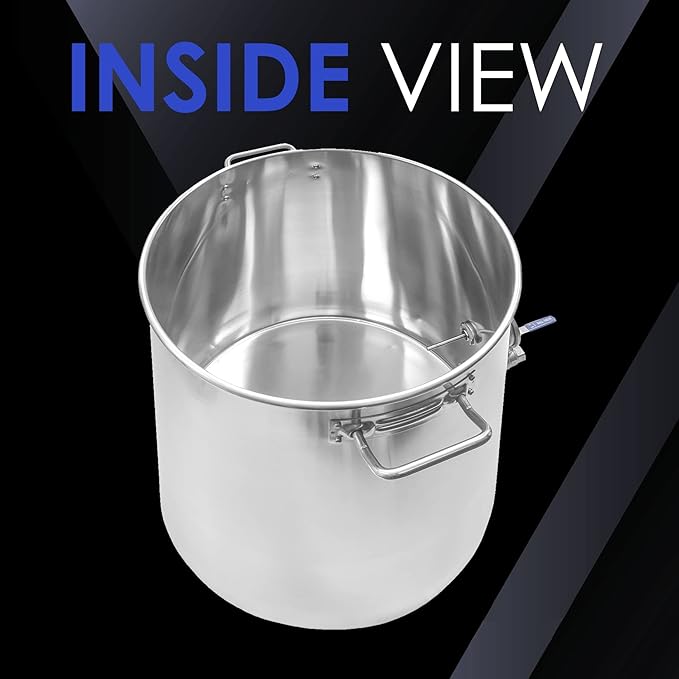 CONCORD Stainless Steel Home Brew Kettle Stock Pot (Weldless Fittings) (20 QT/ 5 Gal)