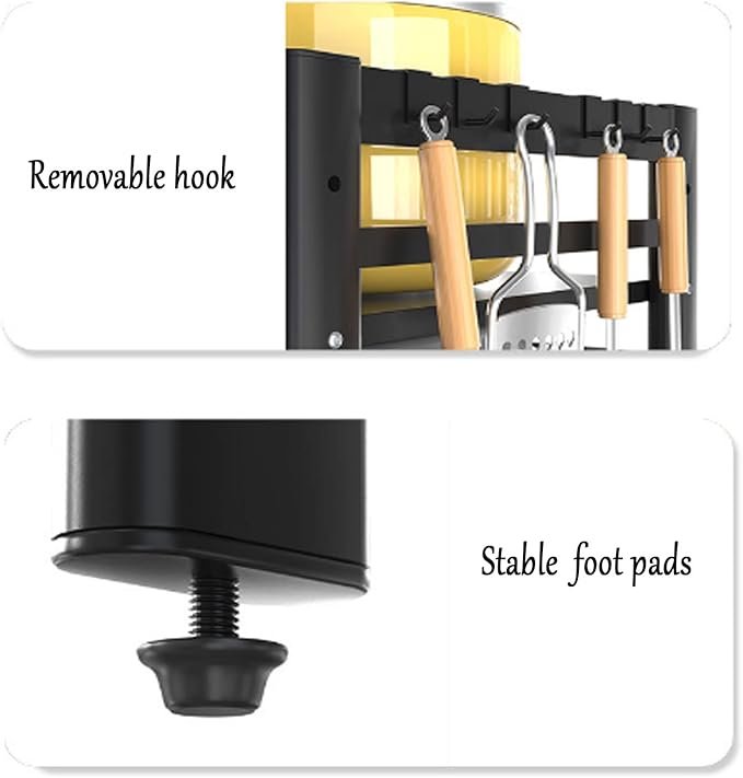 Microwave Storage Rack Microwave Oven Rack, Retractable Counter Toaster Storage Stand Shelf Kitchen Counter Shelf Microwave Mount Stand/3Tier, 2tier