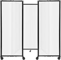 Versare Polycarbonate Room Divider 360 Portable Wall Partition | Freestanding Office Dividers | Locking Wheels | Privacy Screen Panels - 8'6" x 6' Opal Thermoplastic Polymer