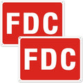 FDC Sign, 2 Pack FDC Sign Outdoor Aluminum Metal Sign, FDC Signs for Fire Department Connection, UV Protected Weather Resistant and Easy to Install (Size: 10x7 inches)