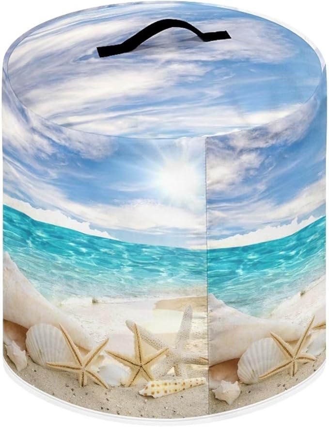 Pressure Cooker Cover for 6 Quart Air Fryer Accessories, Stain Resistant Washable Electric Appliance Cover with Pockets for Coastal Decor, Beach Starfish Conch