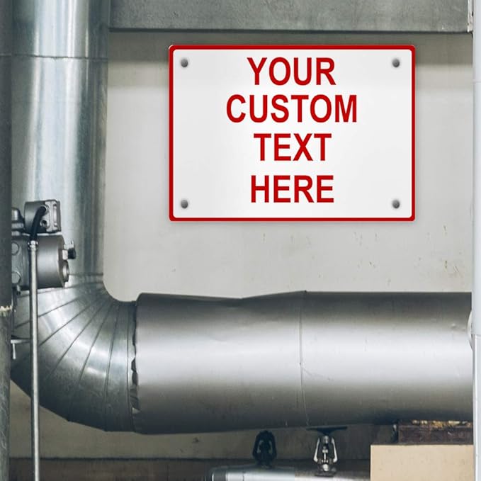 Aluminum Weatherproof Metal Sign Multiple Sizes Custom Personalized Text Here White Red Danger Horizontal Street Signs 24x18Inches