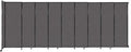 Wall-Mounted Sliding StraightWall Room Divider | Adjustable Widths | Locking Wheels | Room Separator | Up to 19'9" Wide x 7'6" Tall Charcoal Gray Fabric Panels