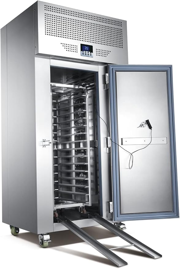 Kolice Commercial Heavy Duty 15 Trays Shock Freezing Blast Chiller & Freezer Included Trolley Cart, Shock Freezer for Restaurant,Hotel,School,Bar,Cafe,Bakery-Lowest temperature -40°F(-40°C)