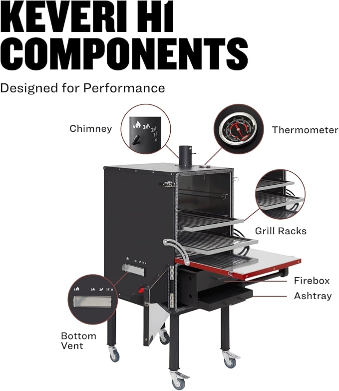 Keveri H1 Inox | | Multi-Purpose Stainless Steel Charcoal Oven | Grill, Smoker, Roast, Bake, Pizza Oven