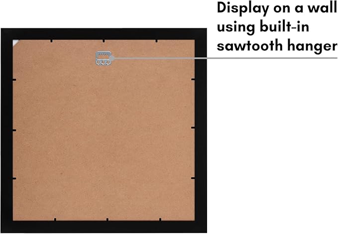 Americanflat 13x13 Picture Frame with Shatter-Resistant Glass - Use as 10x10 Frame with Mat or Display 13x13 Photo Without Mat - Signature Collection - Square Frames for Wall Display - Black