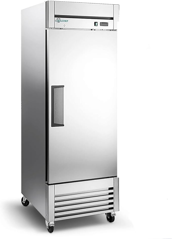 Commercial Freezer Upright Single Door 27" Stainless Steel Reach In Frost Free Upright Freezers 20 cu ft Garage Ready Restaurant Kitchen Industrial Freezer Commercial Stand Up Freezers Standing
