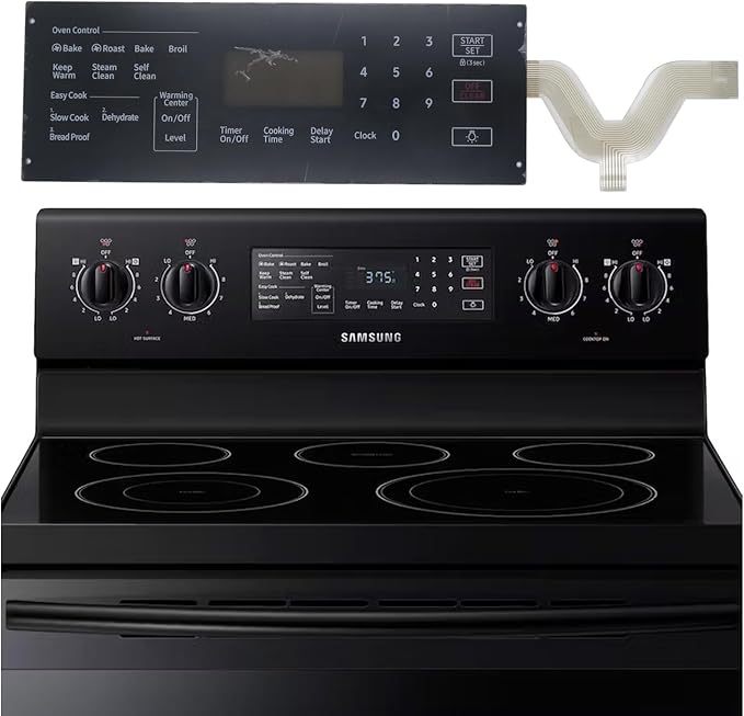 DG34-00043A Range Touch Control Panel Genuine Original Equipment Manufacturer (OEM) Part,Compatible with Samsung Stove Oven,Replacement for PD00051348,4958613,AP6244845,PS12086110,EAP12086110