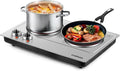 Hot Plate,Cusimax Dual Infrared Burner, Electric Ceramic Glass Stove,Adjustable Temperature Control,Stainless Steel,Compatible of all Cookware,Easy Clean for Home, Dorm, Office