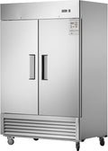 54" Commercial Freezer Upright with 2 Solid Door, 42 Cu.Ft Reach-in Freezer, Stainless Steel Construction, -8℉ ~ -2℉, Fan Cooling Freezer, ETL and DOE