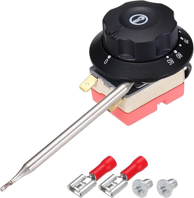 MECCANIXITY Temperature Control Switch 250V, 16A 30-85°C Capillary Thermostat Temperature Control Switch for Ovens Fryers Refrigerator Heaters