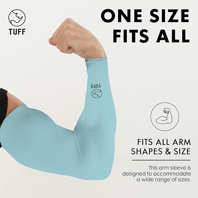 TUFF Compression Cooling Arm Sleeves - UPF 50 Arm Sleeves for Men & Women…