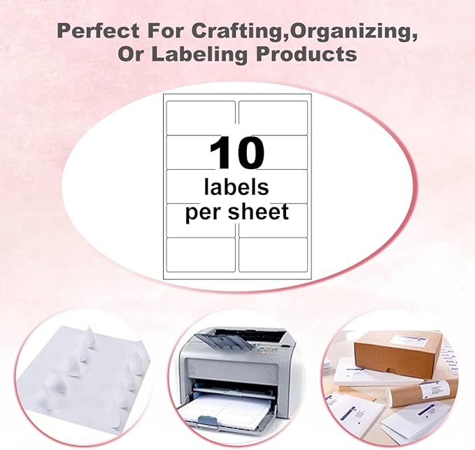 BESTEASY 10-UP Address Labels,/Address Mailing Labels 4000 Sheets Shipping Sticker Labels Compatible Laser/Ink Jet Shipping Labels(40000 Labels)