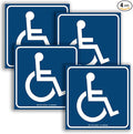 iSYFIX Handicap Signs Stickers Decal Symbol - 4 Pack Reflective Silver 6x6 Inch - Premium Self-Adhesive Vinyl, Decal, Laminated for Ultimate UV, Weather, Scratch and Fade Resistance, Indoor & Outdoor