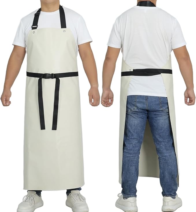 Thick Rubber Apron, Waterproof Apron Butcher Heavy Duty Chemical Resistant Adjustable Work Apron
