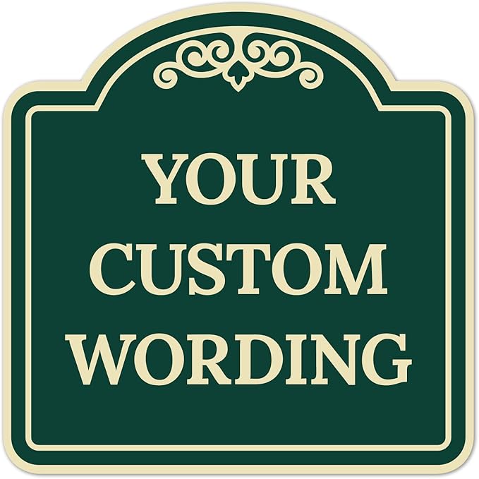 Custom Decorative Sign, Personalized Metal Sign for Business, Driveway, Home, Airbnb, Office Door Plaque,Green Background Sign, 8x8 Inches, ACM, Fade Resistant, Made in USA by Sigo Signs
