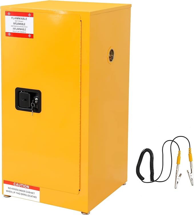 Flammable Cabinet, Galvanized Steel Safety Cabinet, Adjustable Shelf Flammable Storage Cabinet, for Commercial Industrial and Home Use,18x18x35In