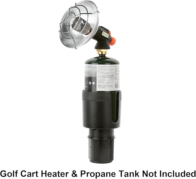 Golf Cart Cup Holder Adapter, Universal Expandable Golf Cart Heater Holder Compatible with 16 Oz/1 Lb Propane Tank and Most Golf Carts