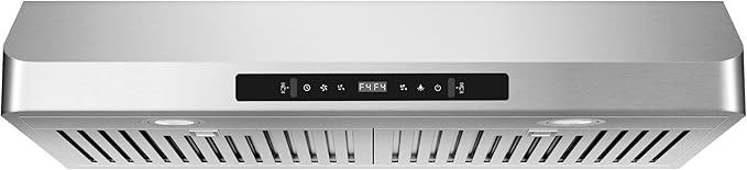 Range Hood 30inch Under Cabinet, 900CFM Kitchen Vent Hood with Gesture/Touch Control and Permanent Stainless Steel Filters, Ducted Vent, Top and Rear Vents