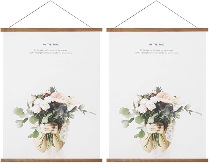 Miaowater 2 Pack Poster Frame,15x21 15x23 15x30 Magnetic Light Wood Wooden Frames Hanger for Photo Picture Art Canvas Print Artwork Wall Hanging Teak Wood 15''