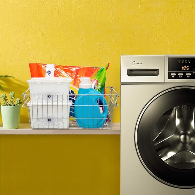 SANNO Freezer Storage Bins,Chest Organizer Wire Storage Baskets, Cubby Bins for Kitchen, Home, Pantry Snack, Vegetable, Potato, Onion