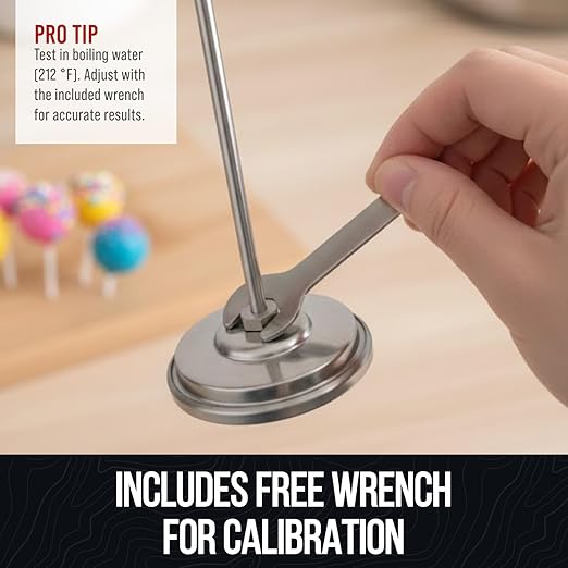 Candy Thermometer with Pot Clip - Deep Fry Oil Thermometer for Frying and Candle Making - Lemon