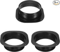 PATIKIL 8 Inch Duct Connector Flange, 3Pack Plastic Straight Pipe Flange Dryer Vent Connector for Air Heating Cooling Ventilation HVAC System, Black