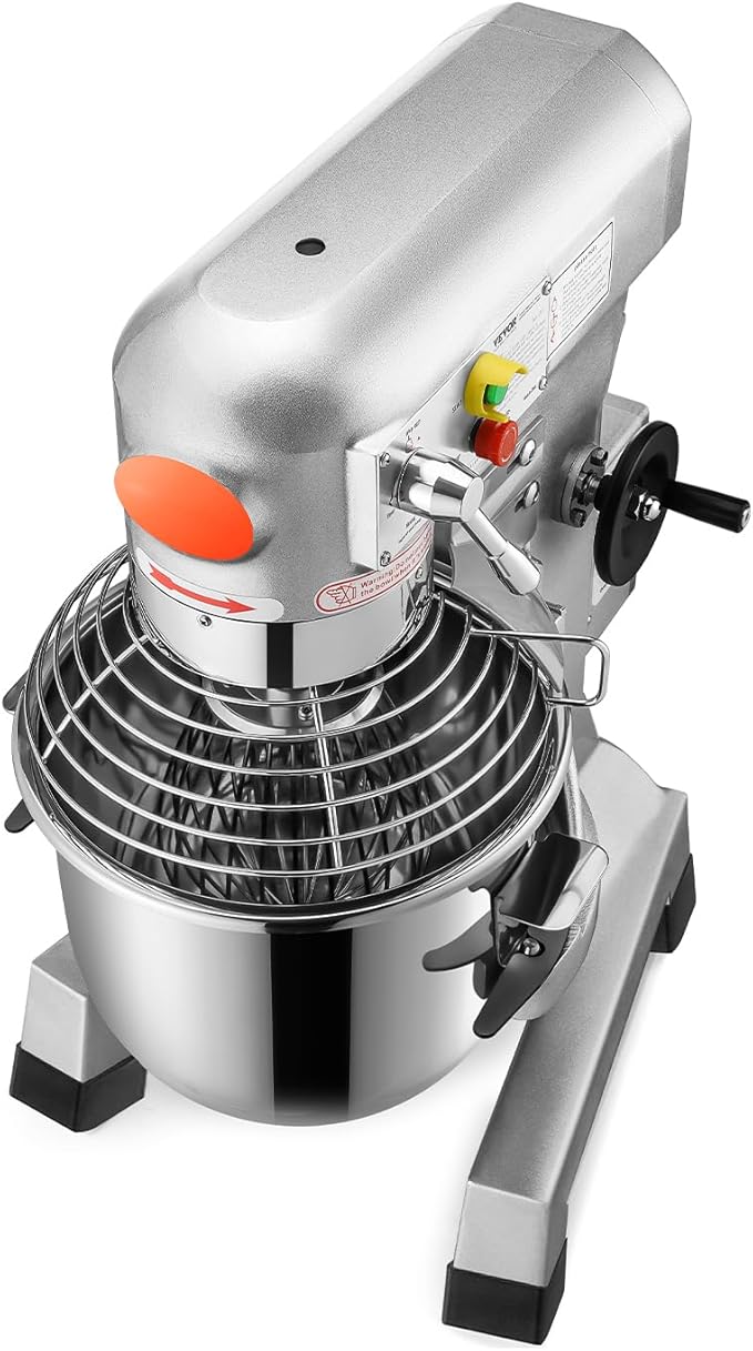 Happybuy 15Qt Commercial Food Mixer with Timing Function， Commercial Mixer 600W Stainless Steel Bowl Heavy Duty Electric Food Mixer Commercial with 3 Speeds Adjustable, Perfect for Bakery Pizzeria