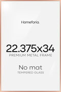 Homeforia 22.375x34 Rose Gold Puzzle Frame, High End Metal 22.375 x 34 Picture Frames without Mat, 34x22.375 Poster Frames for Wall, 22.375 by 34 Puzzle Photo Frame, Tempered Glass, Wall Kit, Set of 1
