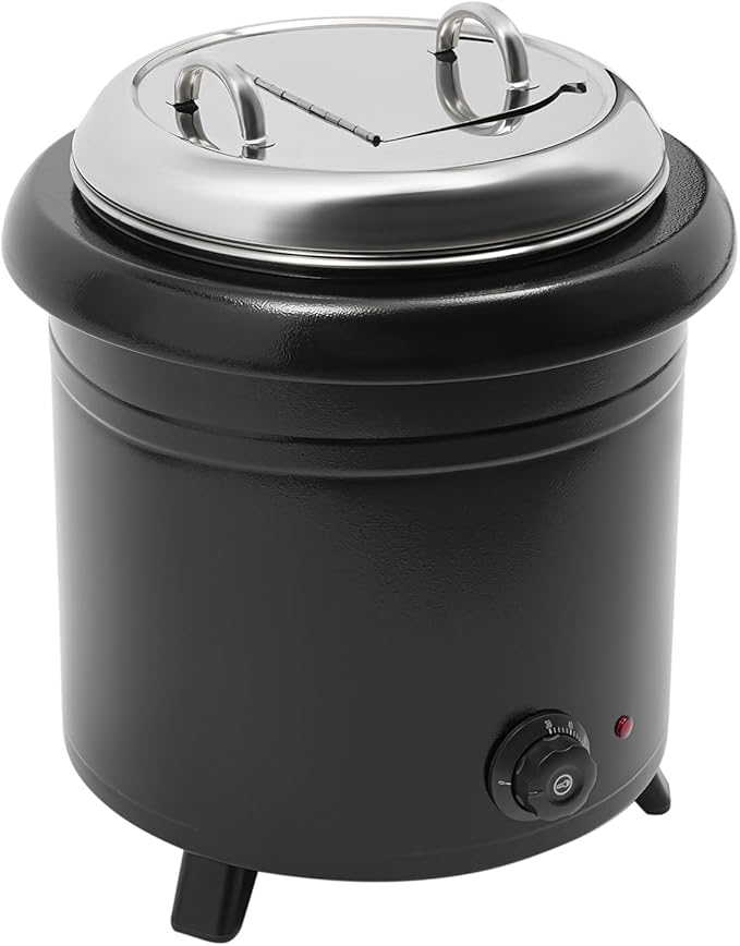 13QT Electric Soup Warmer, 400W Commercial Food/Soup Kettle Warmer for Restaurants and Party, Home, Catering (Black)