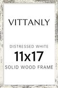 Vittanly 11x17 Picture Frame, Solid Wood Frame with Plexiglass, Includes 8x12 Mat, Wall Hanging for Photos, Home Decor, Distressed White, 1 Pack