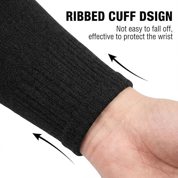 Arm Protectors For Thin Skin And Bruising, Cut Resistant Sleeves For Men Women, Kevlar Sleeves,A5 Level Protection Arm Sleeves For Gardening (Black, 2pairs, 11.8 In)