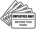 All Quality Classic Framed Employees Only Beyond This Point Wall or Door Sign | Easy to Install Business Signage - Large (White) 5 Pack