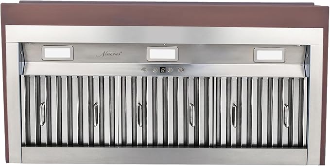 Handmade Copper Range Hood, Custom Kitchen Hood with High Airflow Built-in Range Hood, Natural Copper Stove Vent Hood for Kitchen, 30"W x 36"H Wall Mount, HCW22PC-303622NCBH