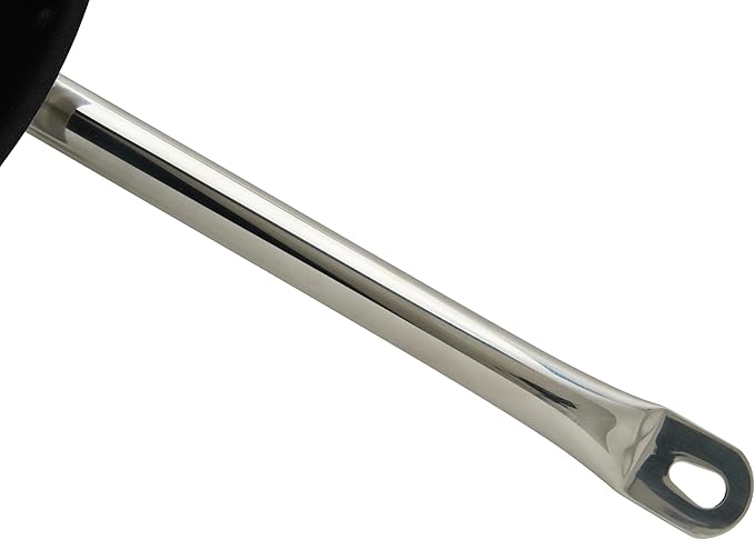 Winco Commercial-Grade Stainless Steel Fry Pan with Helper Handle, Non-Stick, 14"