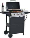 Endark Propane Gas Grill 3-Burner,26,000 BTU Stainless BBQ Grill with Porcelain-Enameled Cooking Grates,Built-In Thermometer,Includes Side Shelf and Wheels,Ideal for Backyard,Patio,Outdoor Cooking